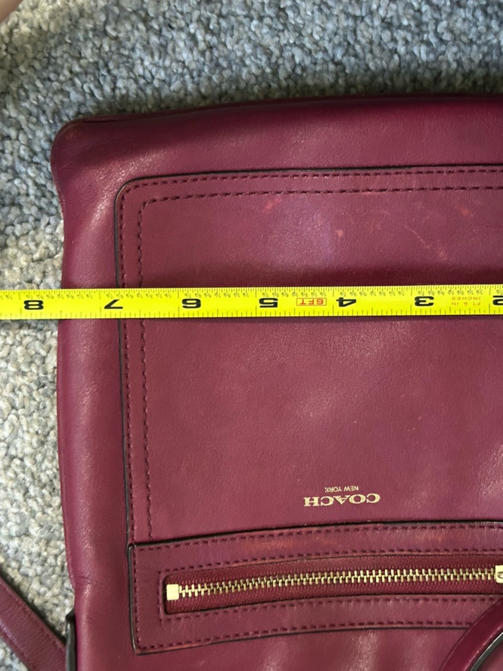 Coach Leather Crossbody Bag in Burgundy - Picture 10 of 10